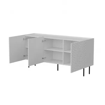 Kommode Cama Meble LUCCA 3D 165x40x80 cm, weiß, Spanplattenkorpus