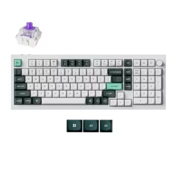 Mechanische kabellose Tastatur Keychron Q5 RGB Weiß Gehäuse, Hot-Swap-Layout, kompaktes 75%-Format