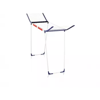 Wäscheständer Leifheit Pegasus 180 Maxx Winged — bodenstehender Wäscheständer, 18 m Trockenlänge, höhenverstellbar 1080–1280 mm, 550×1100×1280 mm, blau/weiß