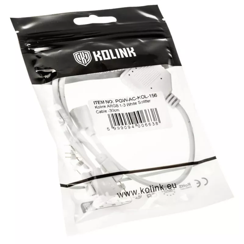 Splitterkabel Kolink ARGB 1-auf-3 PGW-AC-KOL-156 30 cm Weiß