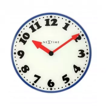 NeXtime Wanduhr 8151 Boy, Ø43 cm, Weiß/Blau/Schwarz/Rot