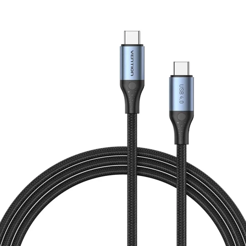 Vention USB4 Gen 3x2 Typ-C-auf-Typ-C-Kabel 1 m, 5 A, Aluminiumlegierung, baumwollumflochten