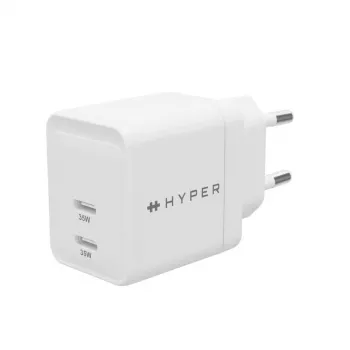 HYPER HJG35EU Ladegerät für Mobilgeräte, Kopfhörer, Headset, Smartphone, Uhr, Weiß, AC-Schnellladung, Innenbereich