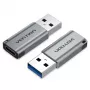 Vention USB 3.0 Stecker auf USB-C Buchse Adapter Grau Aluminiumlegierung Typ