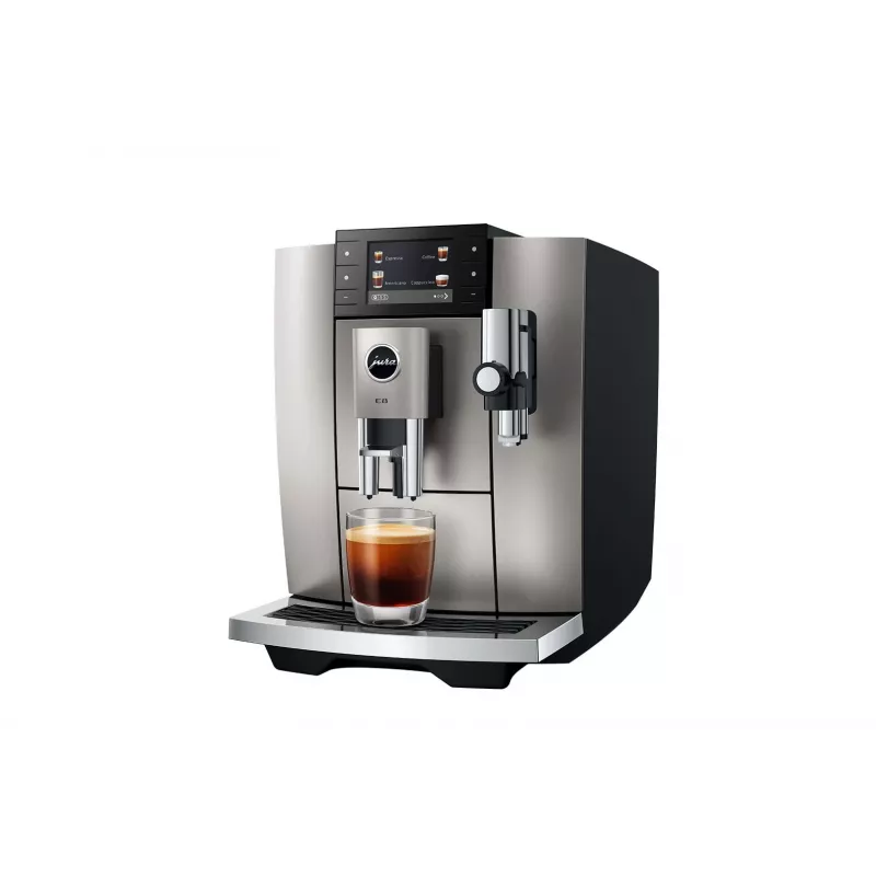 Espressomaschine JURA E8 Vollautomat 1,9 l Silber – 15 bar, 3,5-Zoll-Display, Mahlwerk, Milchaufschäumer