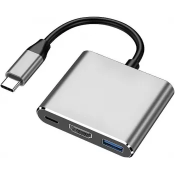 XtremeMac XWH-HUB3-13 Laptop-Dockingstation & Portreplikator Kabelgebunden USB Type-C Silber (XWH-HUB3-13)