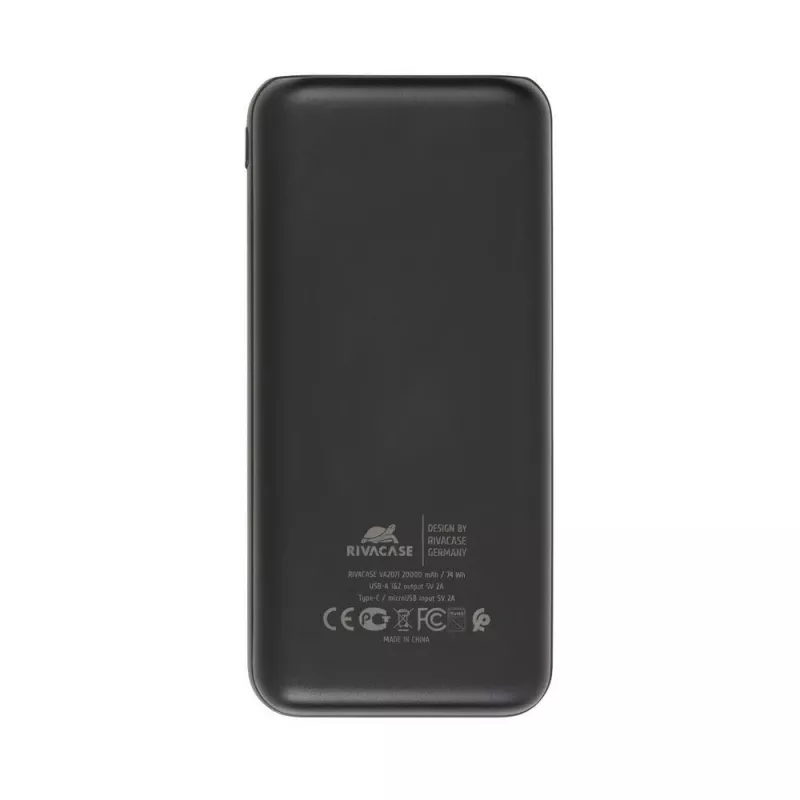 Powerbank USB 20000MAH/VA2071 Schwarz Rivacase