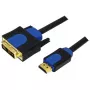 Videokabel-Adapter LogiLink CHB3102 2 m HDMI DVI-D Schwarz Blau