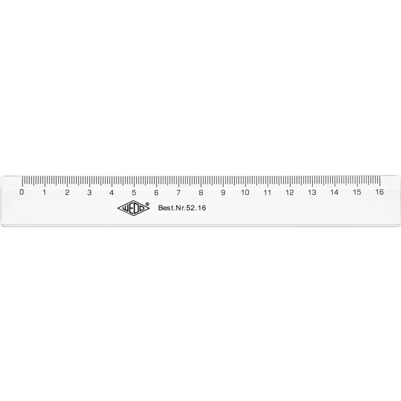 Lineal WEDO 52 16 160 mm Kunststoff Transparent