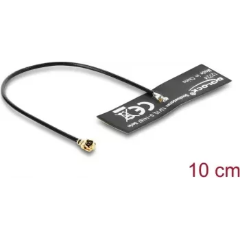 DELOCK WiFi 6 Antenne I-PEX (MHF® I Stecker) omnidirektional 4,5–5,0 dBi mit 10 cm FPC-Kabel zur internen Klebemontage
