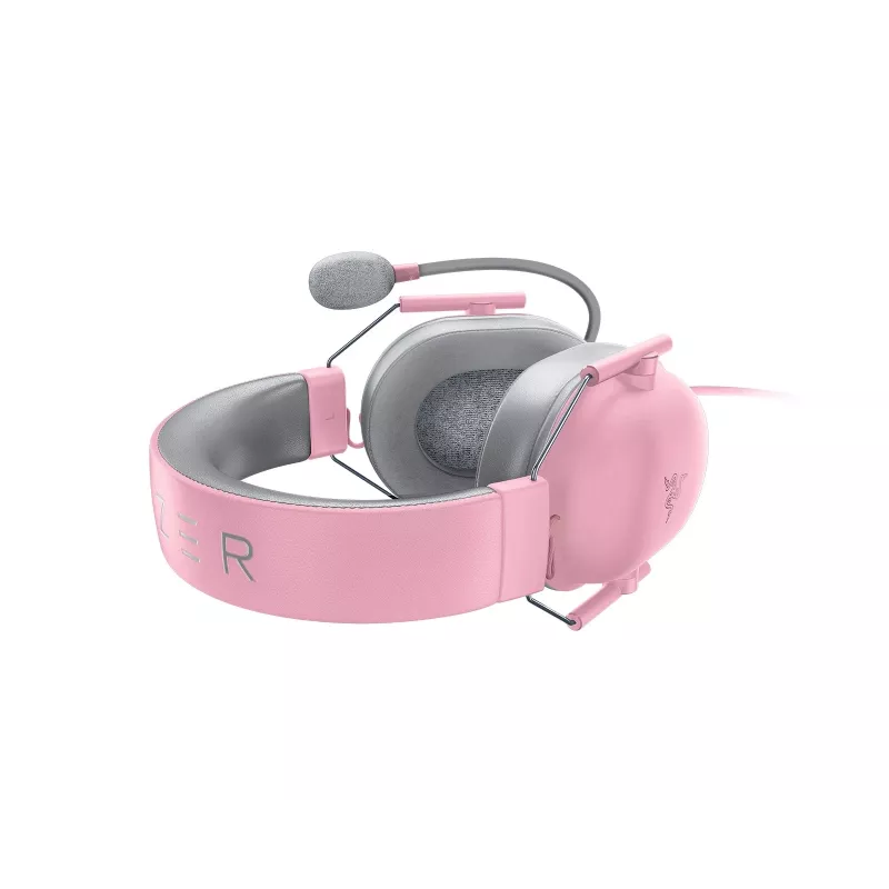 Headset Razer Schwarzshark V2 X kabelgebundenes binaurales Gaming-Headset, 3,5 mm, virtuelles 7.1, 32 Ω, Schaumstoff-Ohrpolster, pink