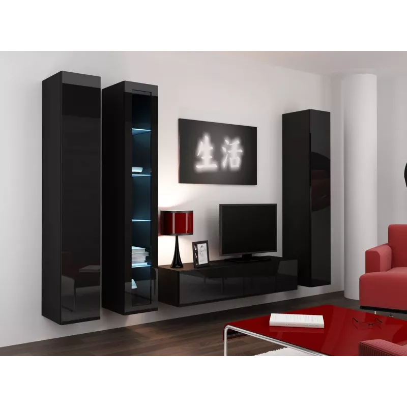 Cama Vitrine VIGO '180' 180/40/30 schwarz/schwarz glänzend