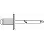 Blindniet GESIPA 4x8 mm großer Flansch, Klemmbereich 3,0–5,0 mm, 500 Stück