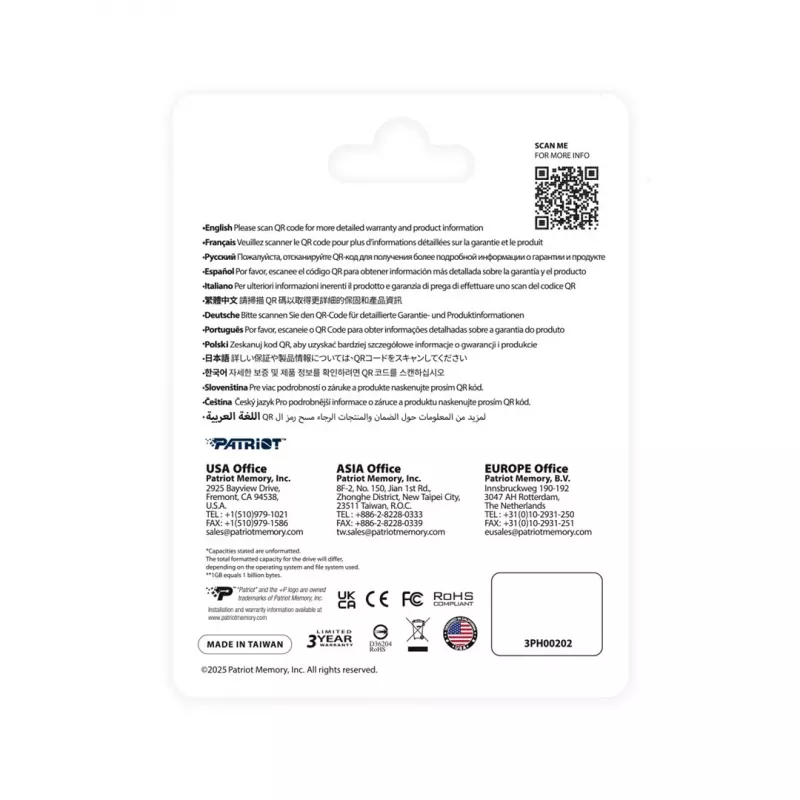 USB-Flash-Laufwerk PATRIOT PS64GT560DS5D 64 GB USB 3.2 (USB-A & USB-C), drehbares Zinklegierungsgehäuse, silber