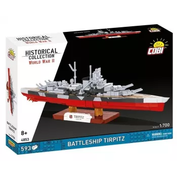 Konstruktionsset Cobi Schlachtschiff Tirpitz Modell mit 593 Teilen, maßstabsgetreu und Display-Merkmale