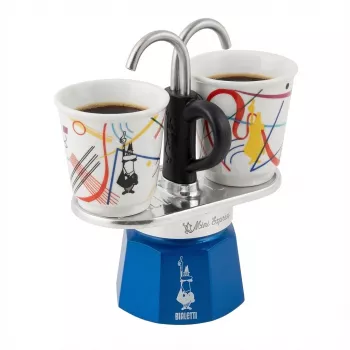 Herd-Mokkakanne BIALETTI MINI EXPRESS Set Kandinsky verschiedene Farben, kleine Espressomaschine