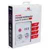 Steckdosenleiste MACLEAN MCE387 W — 2 Steckdosen, 3×USB A, 110–240 V, 2500 W, 1,5 m Kabel, weiß