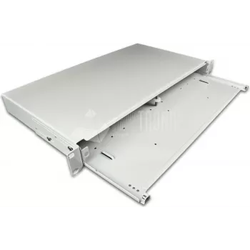 Lightwin Standard 19\ LWL Verteiler-Einschub, 1HE leeres Gehäuse Spleißboxen (LVL Grau PREMIUM)