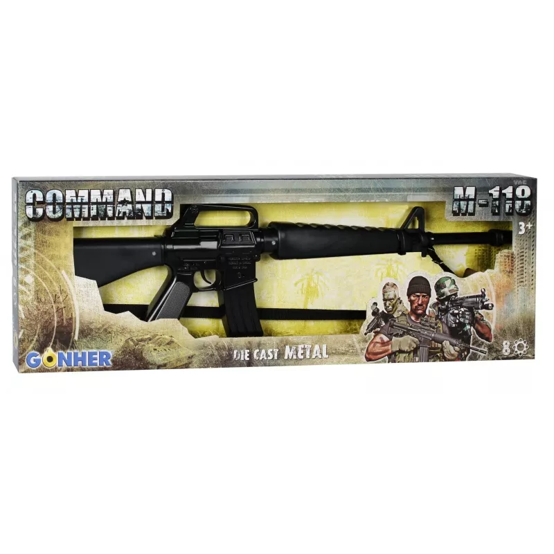 Pulio Commando Gewehr GONHER 118/6 Metall — Spielzeug-Dartgewehr, 8 Geschosse