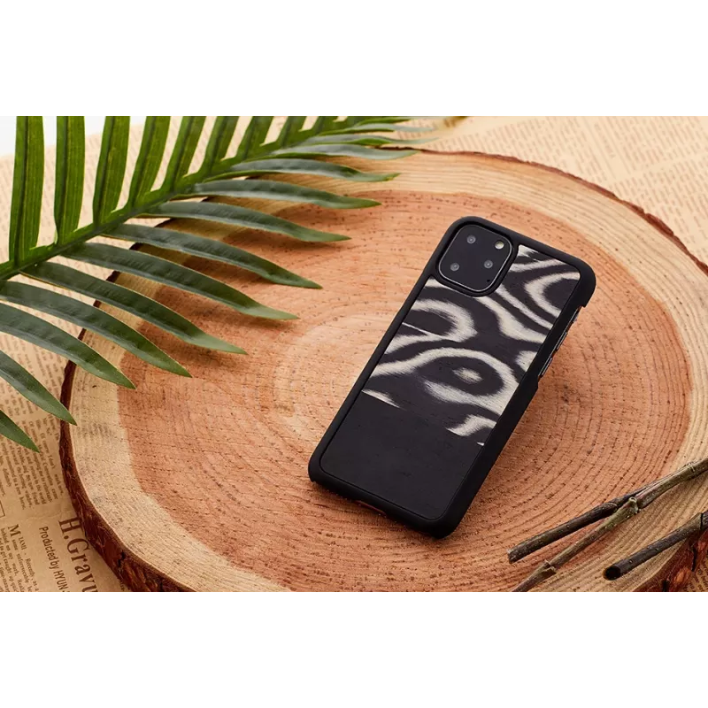 Smartphone-Hülle man and wood für iPhone 11 Pro Max – Leopardenmuster schwarz