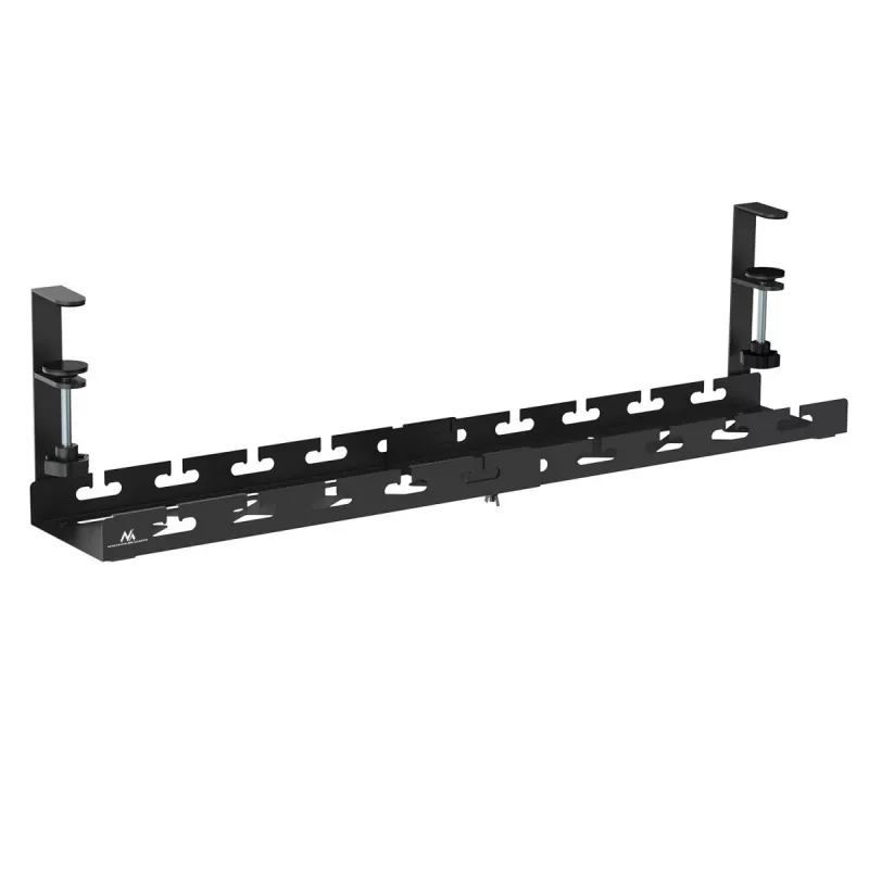 Untertisch-Kabelmanagement MACLEAN MC-103 B — schwarze Untertischwanne für Kabelmanagement