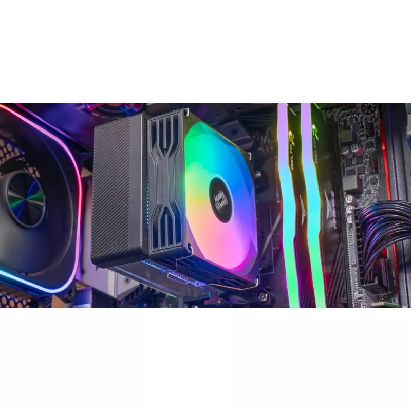Air cooler TACENS Mars Gaming MCPU-X3, 90 mm fan, TDP 150 W, Kompatibel LGA/AM4/AM5, Schwarz