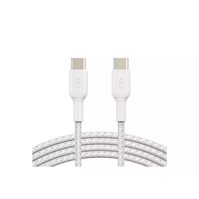 Kabel geflochten USB-C auf USB-C 1m Weiß