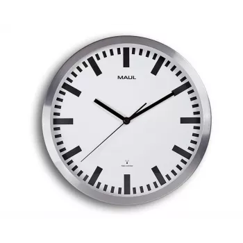 MAUL Wanduhr MAULpilot - AA - 1,5 V - Aluminium - Weiß - Aluminium - Glas - 30 cm (9063308)