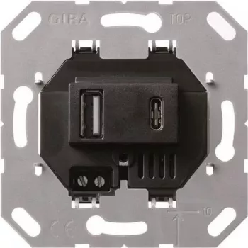 Gira USB-Spannungsversorgung 2-fach Type A/C Einsatz 236900 (236900)