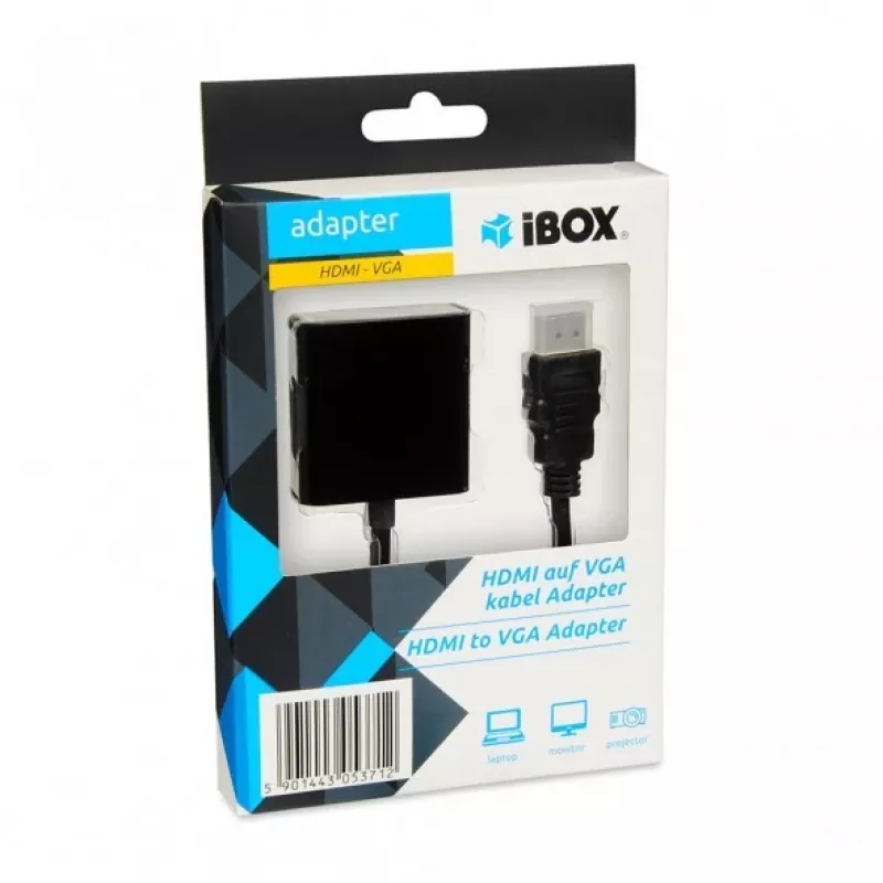 iBox IAHV01 HDMI-auf-VGA-Adapter, schwarz