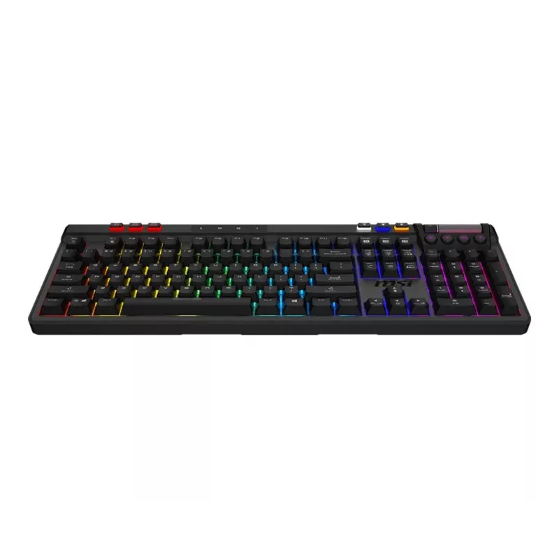 Mechanische Gaming-Tastatur MSI Strike Pro W Silent US-Layout RGB-Beleuchtung, kabelgebunden, taktile Silent-Schalter
