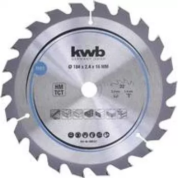 Kreissägeblatt KWB 586157 18,4 cm für Faserplatten, Hartholz, Kunststoff, Weichholz