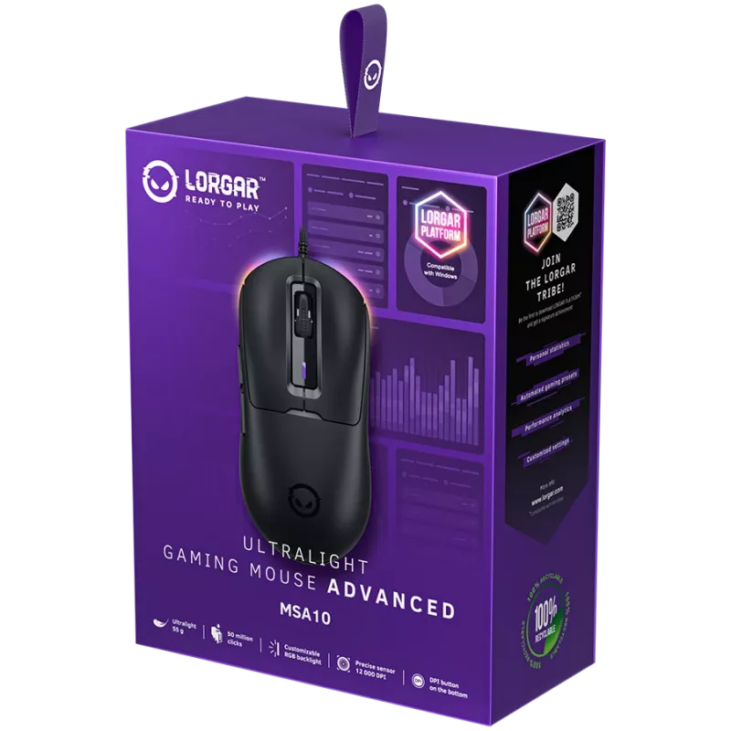 Gaming-Maus LORGAR MSA10 Ultralight Kabelgebunden