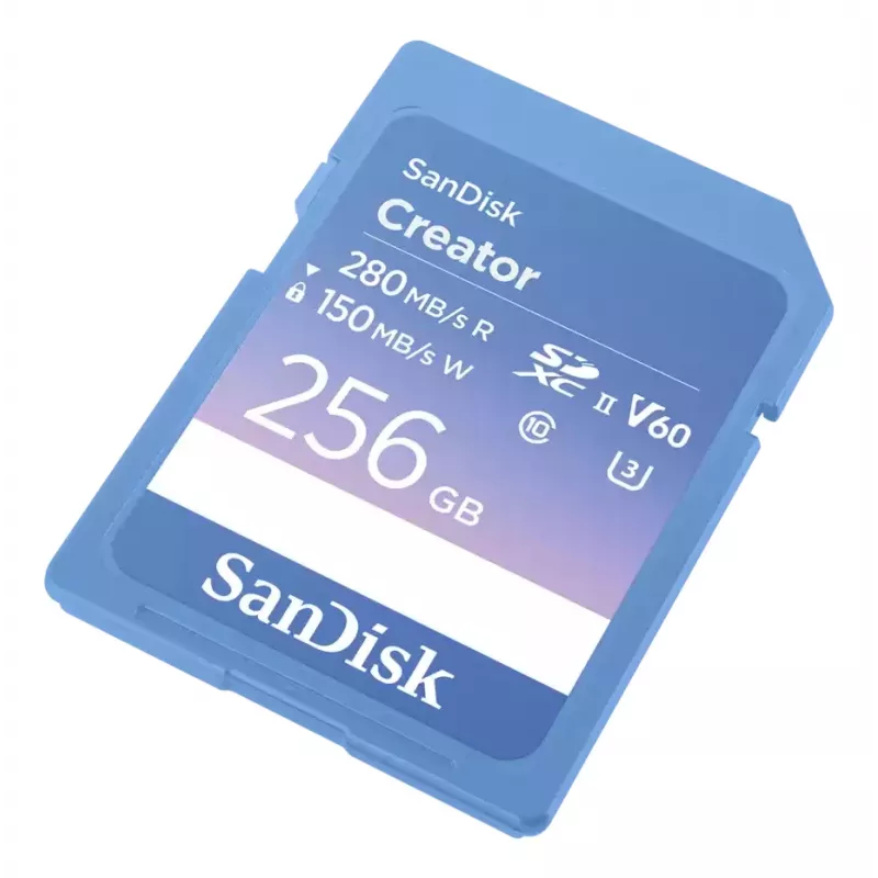 SanDisk Creator SD-Speicherkarte UHS-II 256 GB mit hohen Übertragungsgeschwindigkeiten bis zu 280 MB/s
