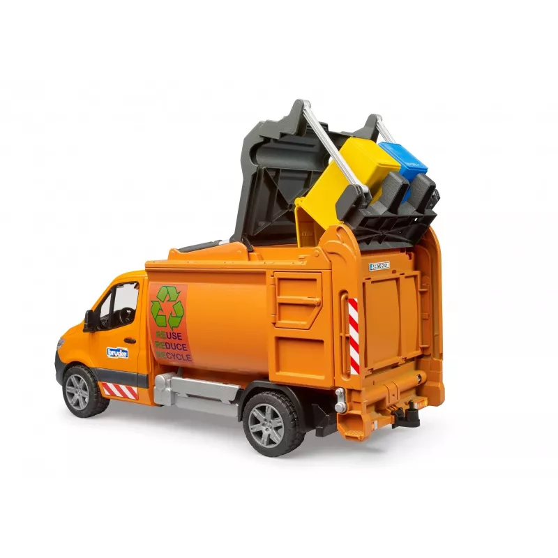BRUDER Modellfahrzeug MB Sprinter Müllwagen BR-02682, maßstabsgetreue Spielzeugreplik