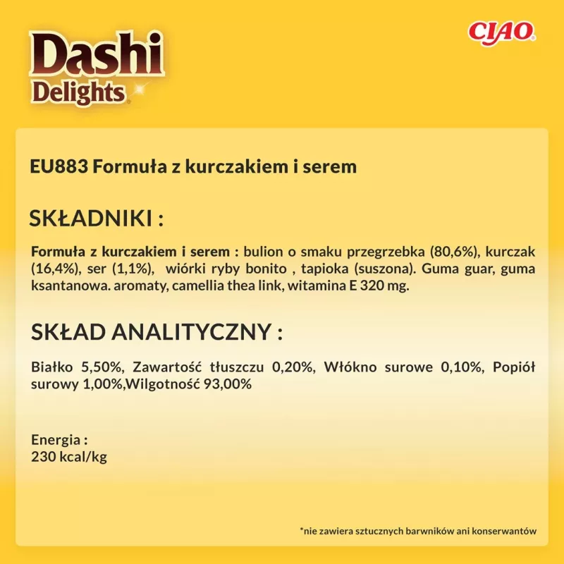 Katzen-Nassleckerli INABA Dashi Delights Silky Broth Chicken with Cheese 40 g Einzelportionsbeutel