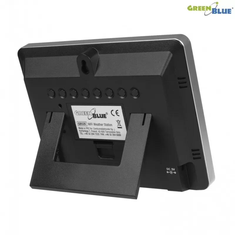 Digitale Wetterstation GreenBlue GB526 Schwarz — Innen -20…60°C, Außen -40…70°C, Luftfeuchtigkeit -20…95%, Uhr, Mondphase