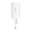 Wandladegerät Baseus GaN5 Pro 65W — USB + 2×USB-C (QC3.0, PD3.0) mit 1m USB-C-Kabel, weiß