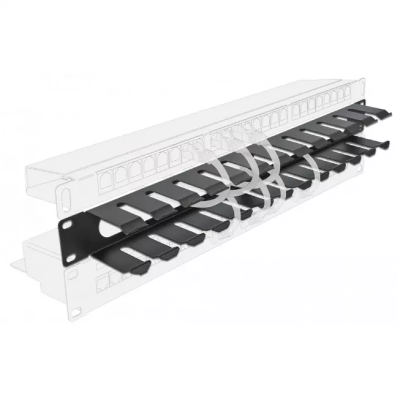 Kabelmanagement-Panel DeLOCK 19 Zoll 66550 schwarz 1HE