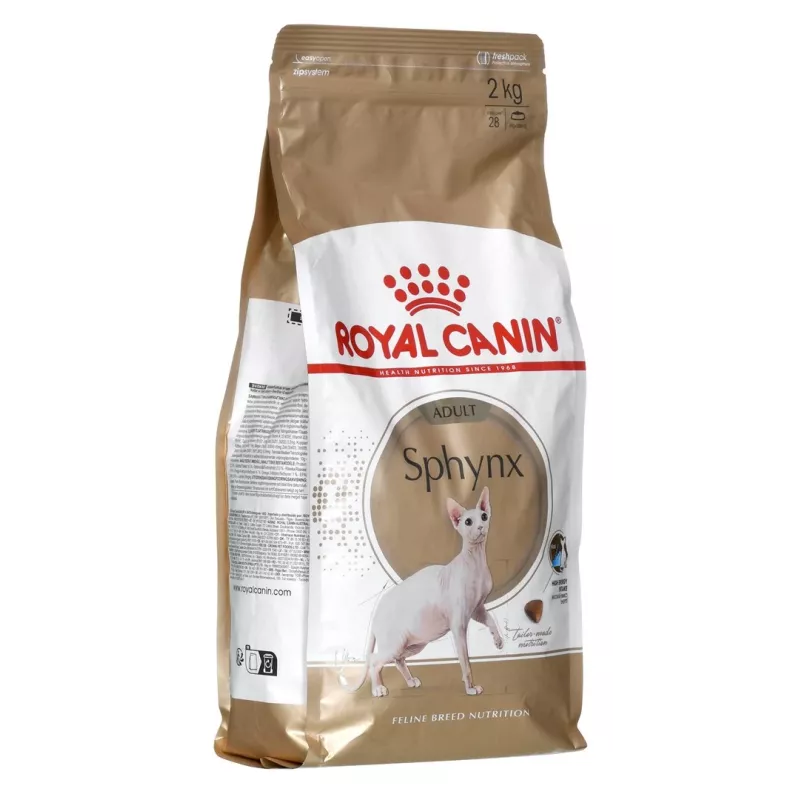 Trockenfutter für Katzen Royal Canin Sphynx Adult 2 kg — Schweinefleischgeschmack, 33 % Protein, 23 % Fett