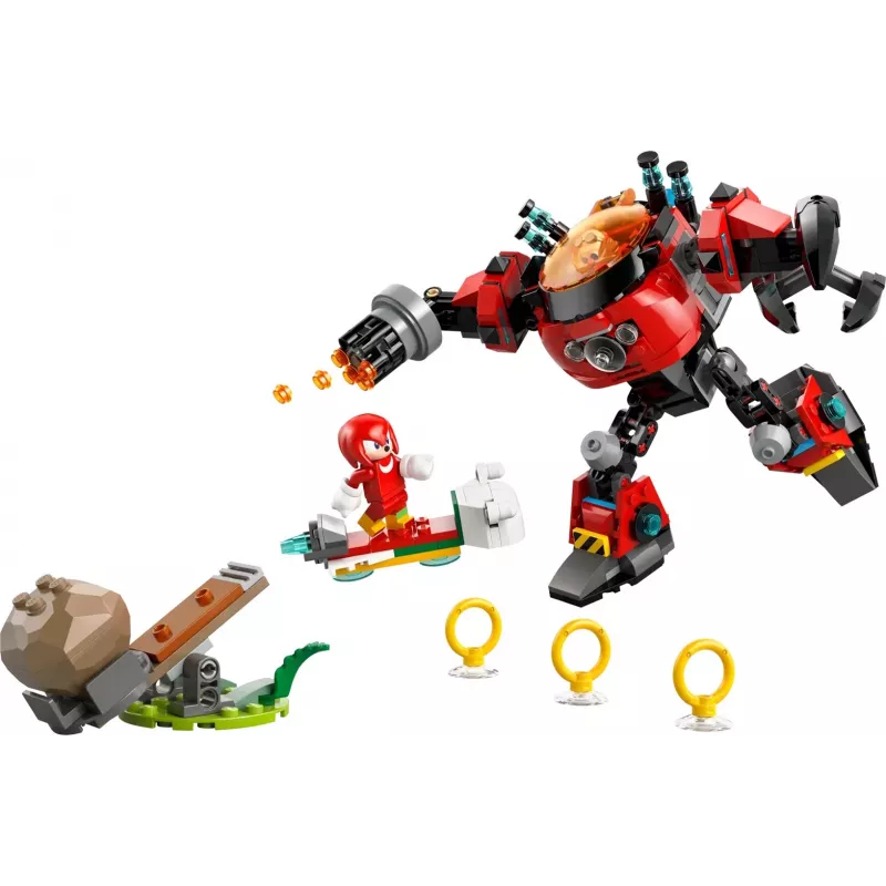 LEGO Konstruktionsspielzeug-Set Sonic the Hedgehog 77005 Knuckles vs Dr Eggman Egg Crusher Mech, 350 Teile, Alter 8+
