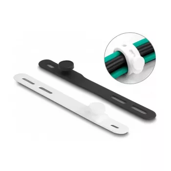 Wiederverwendbarer Kabelbinder DeLOCK Soft Tie 10 Stück schwarz weiß