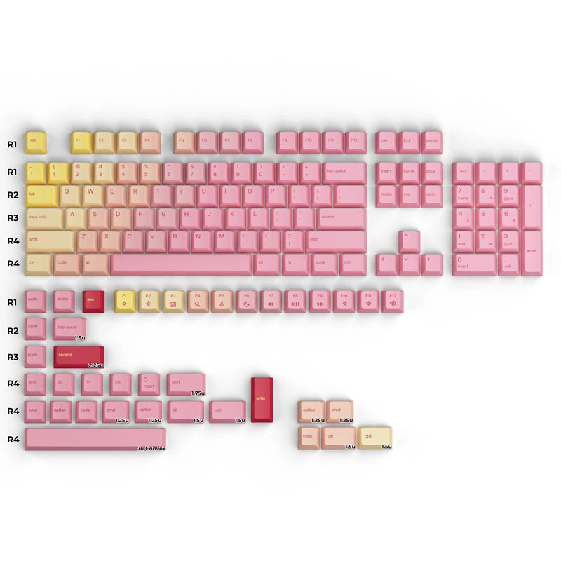 Glorious GPBT Pink Grapefruit Forge Tastaturkappen, pink