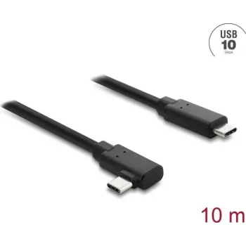 DELOCK aktives optisches USB-Typ-C-Kabel 10 Gbit/s, abgewinkelter Stecker-auf-Stecker, 10 m (Modell 87242)
