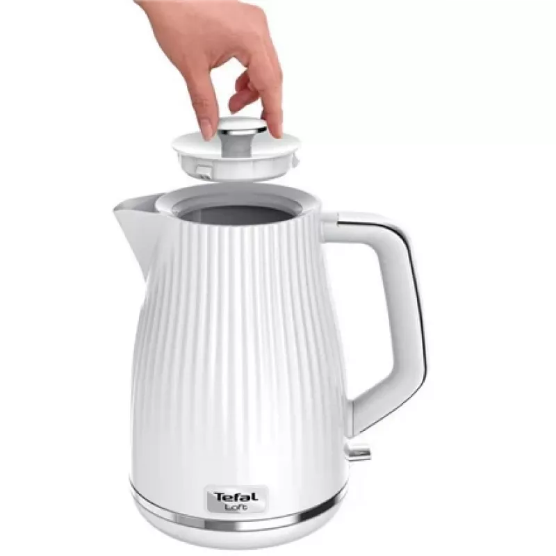 Elektrischer Wasserkocher Tefal KO250130 — 1,7 L Fassungsvermögen, 2400 W, weiß