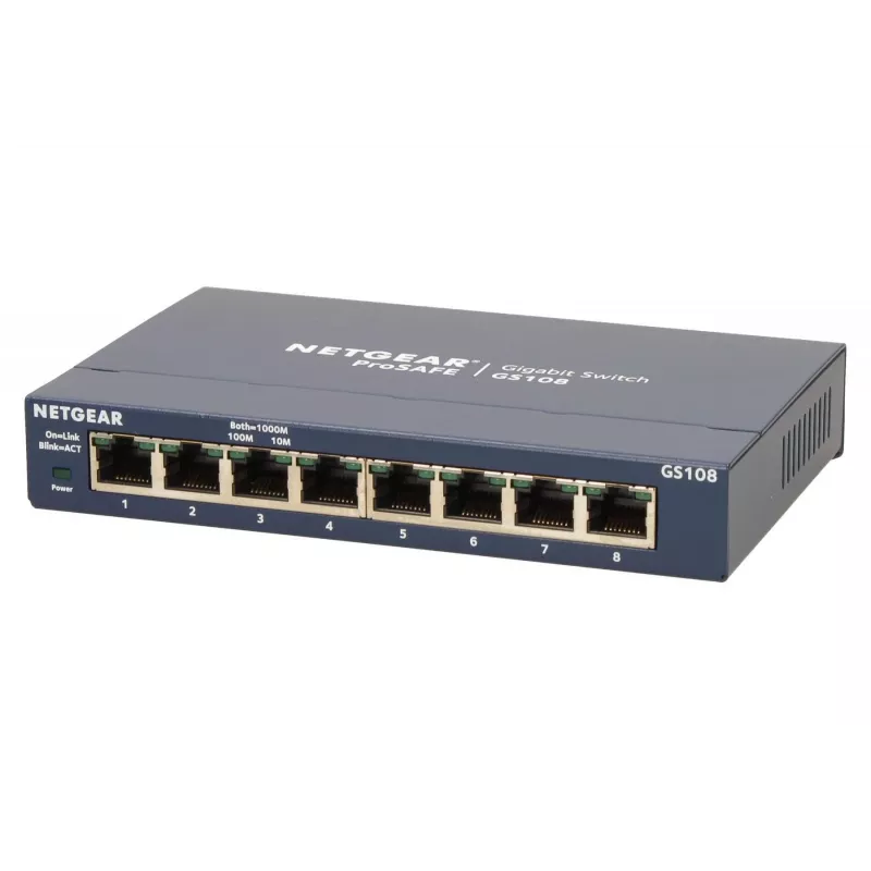 Unmanaged Switch NETGEAR GS108GE, 8 Ports, Gigabit Ethernet, 16 Gbit/s