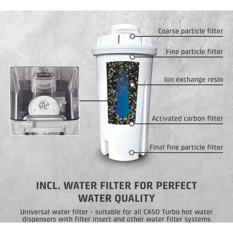 Caso Turbo Heißwasserspender | HW 616 | Wasserspender | 2600 W | 2,5 L | Kunststoff/Edelstahl | Schwarz/Edelstahl