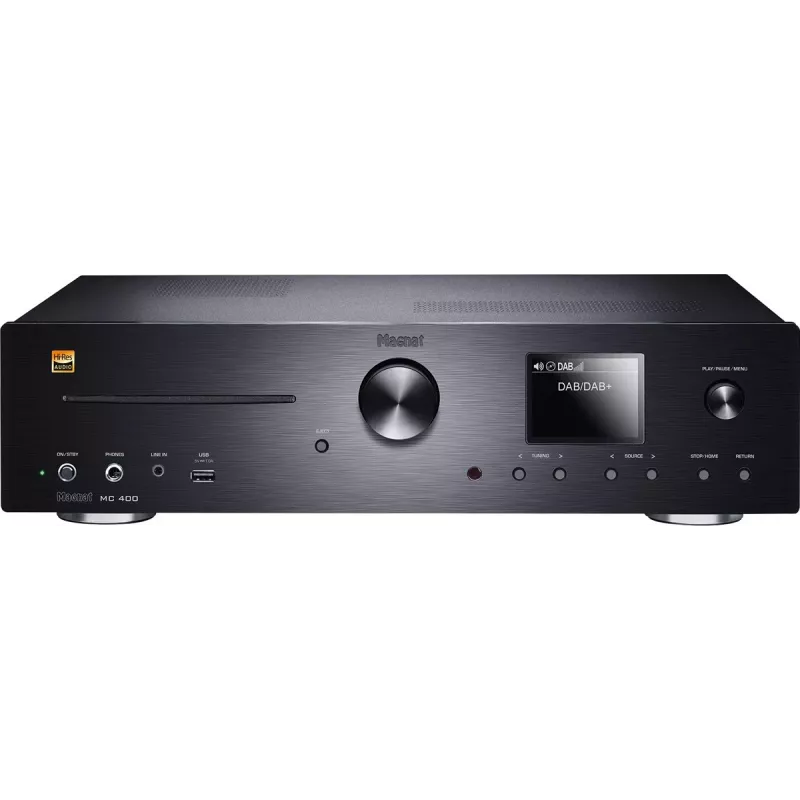 Stereo-Receiver Magnat MC 400 — 2.0 Kanäle, 40 W pro Kanal, CD-Player, Wi‑Fi, Bluetooth, DAB/FM, Ethernet (schwarz)