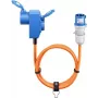 Goobay Camping-Adapterkabel 1,5 m CEE-Stecker auf Schutzkontakt-Kupplung orange