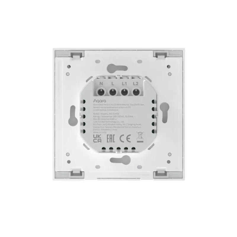 AQARA Smart Home Wandschalter H1, mit Neutralleiter, Doppelwippe (WS-EUK04)